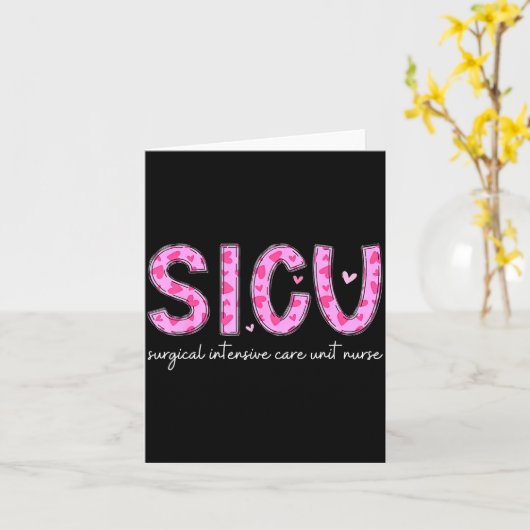 Sicu Nurse Heart Valentines Day Surgical Intensive カード (黄色い花)