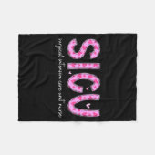 Sicu Nurse Heart Valentines Day Surgical Intensive フリースブランケット (正面(横))