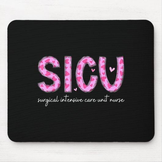 Sicu Nurse Heart Valentines Day Surgical Intensive マウスパッド (正面)
