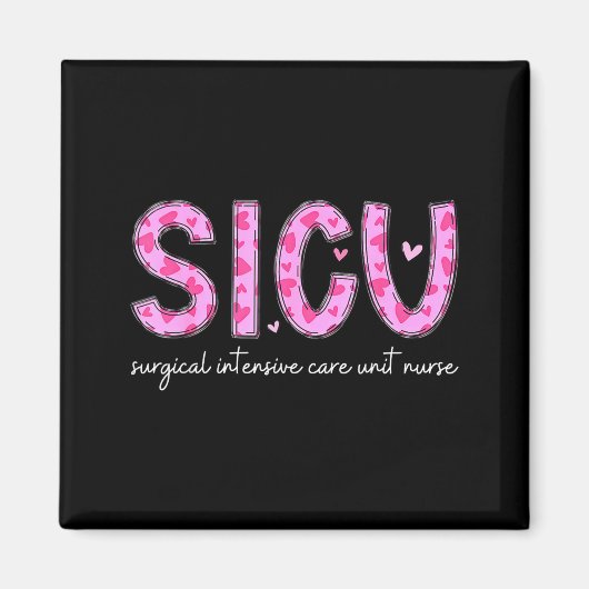 Sicu Nurse Heart Valentines Day Surgical Intensive マグネット (正面)