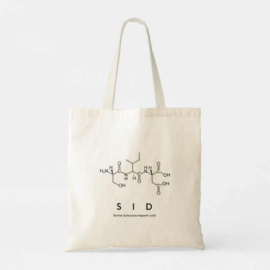 Sid peptide name bag トートバッグ (裏面)