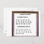 Sidaamaのアルファベット ポストカード (正面/裏面)