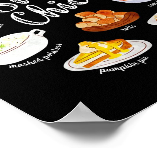 Side Chick,funny Thanksgiving Dishes Gift Tee Men  ポスター (角)