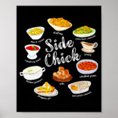 Side Chick,funny Thanksgiving Dishes Gift Tee Men  ポスター (正面)