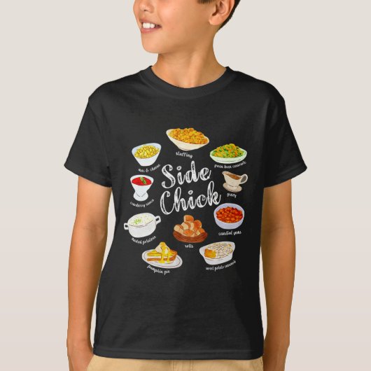 Side Chick,funny Thanksgiving Dishes Gift Tee Men  Tシャツ (正面)