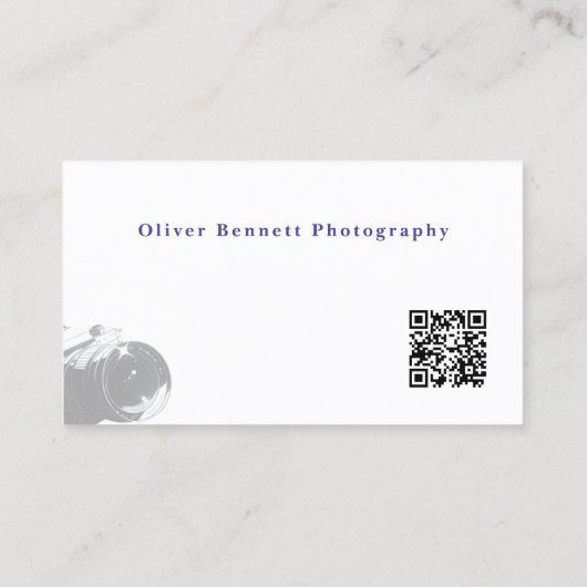 Side-cut Design Camera Photographer QR Code 名刺 (裏面)