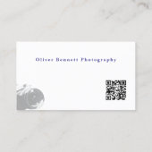 Side-cut PurpleDesign Camera Photographer QR Code 名刺 (裏面)