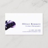 Side-cut PurpleDesign Camera Photographer QR Code 名刺 (正面)