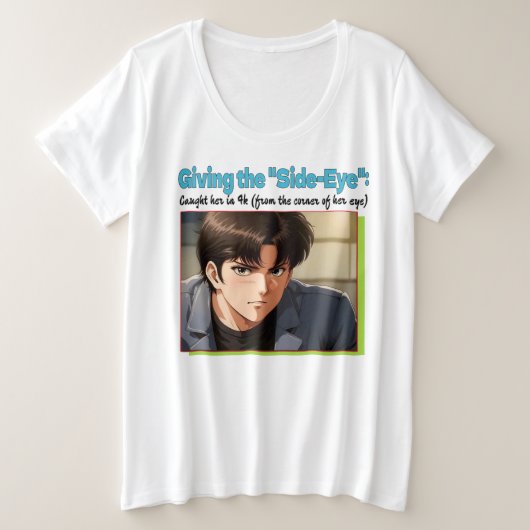 Side-Eye 4K プラスサイズTシャツ (デザイン正面)