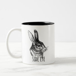 Side Eye Funny Bunny ツートーンマグカップ
