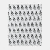 Side Eye Funny Bunny フリースブランケット (正面)