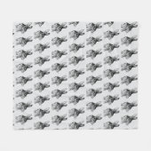 Side Eye Funny Bunny フリースブランケット (正面(横))