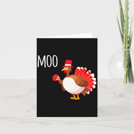 Side Eye Moo Turkey Funny Thanksgiving Autumn Fall カード (正面)