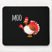 Side Eye Moo Turkey Funny Thanksgiving Autumn Fall マウスパッド (正面)
