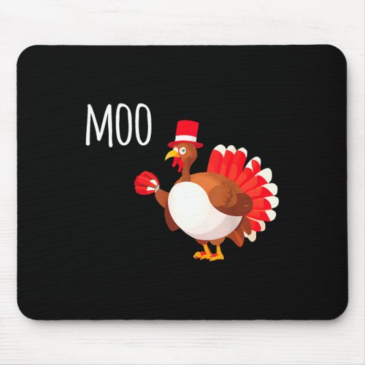 Side Eye Moo Turkey Funny Thanksgiving Autumn Fall マウスパッド (正面)