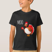 Side Eye Moo Turkey Funny Thanksgiving Autumn Fall Tシャツ (正面)
