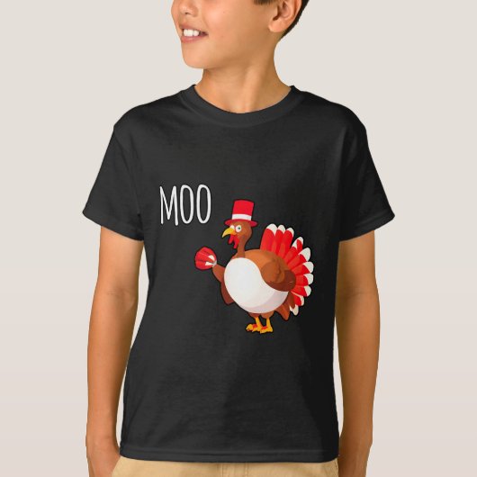 Side Eye Moo Turkey Funny Thanksgiving Autumn Fall Tシャツ (正面)
