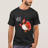 Side Eye Moo Turkey Funny Thanksgiving Autumn Fall Tシャツ (正面)