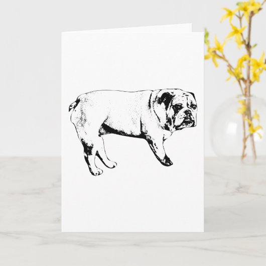 Side-Look Bulldog Card カード (黄色い花)