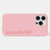 Side Monogram Name Pink Minimalist iPhoneケース (裏面横)