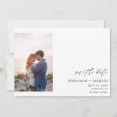 Side V写真モダン日付の保存 招待状 (正面)