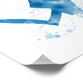 Side view of woman blow drying long hair ポスター (角)