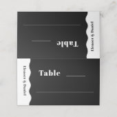 Side Wave Black & White Photoのテーブ結婚ル番号 プレイスカード (外部開封)