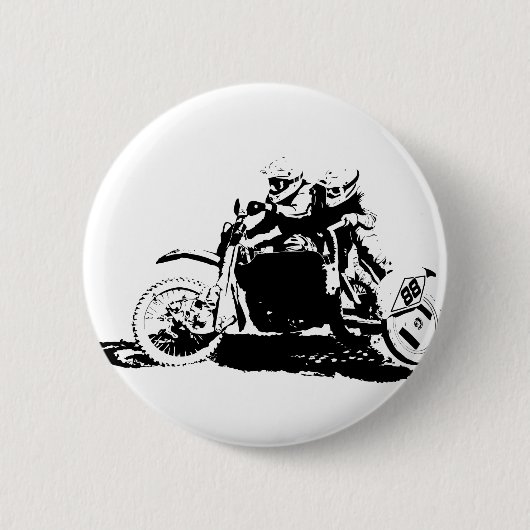 Sidecarcrossのシンプルなデザイン 缶バッジ (正面)