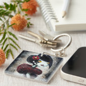 Sidelong (赤い) keychain キーホルダー (正面右)