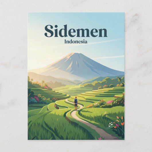 Sidemen Valley インドネシア ポストカード (正面)