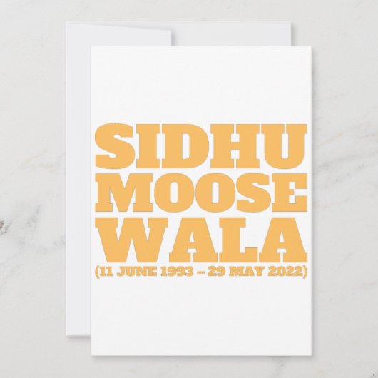 Sidhu Moose Wala 1993-2022  招待状 (正面)