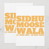 Sidhu Moose Wala 1993-2022  招待状 (正面/裏面)