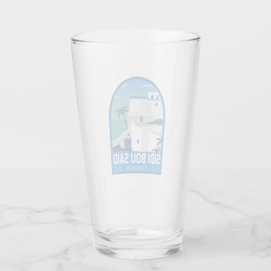 Sidi Bouはチュニジアレトロ旅行芸術ヴィンテージを語った タンブラーグラス (裏面)