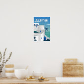 Sidi Bouはチュニジアレトロ旅行芸術ヴィンテージを語った ポスター (キッチン)