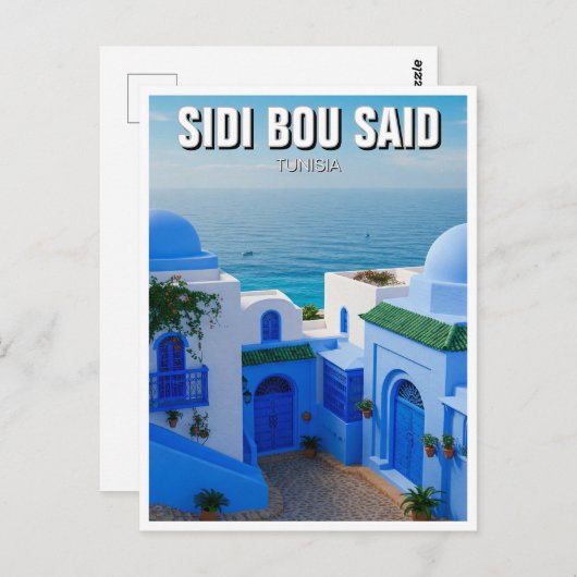 Sidi Bouはチュニジア旅行を語った ポストカード (正面/裏面)