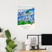 Sidi Bou Saïd, Tunisie, Méditerranée, village blan ポスター (ホームオフィス)
