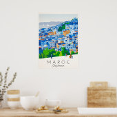 Sidi Bou Saïd, Tunisie, Méditerranée, village blan ポスター (キッチン)