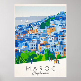 Sidi Bou Saïd, Tunisie, Méditerranée, village blan ポスター