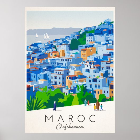 Sidi Bou Saïd, Tunisie, Méditerranée, village blan ポスター (正面)