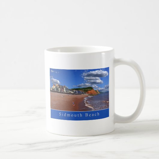 Sidmouthのビーチのマグ コーヒーマグカップ (右)