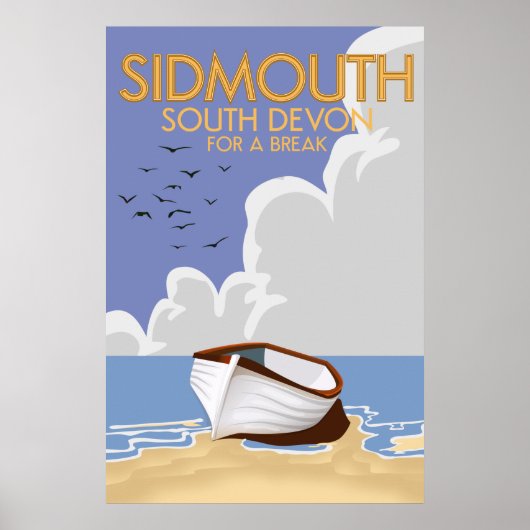 Sidmouth South Devonヴィンテージ旅行ポスター。 ポスター (正面)