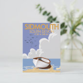 Sidmouth South Devonヴィンテージ旅行ポスター。 ポストカード (スタンド正面)