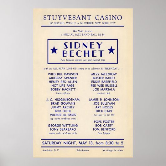 Sidney Bechet - Wild Bill Davison jazz poster ポスター (正面)