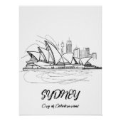 Sídney: Ciudad de Celebraciones - Arte Lineal ポスター (正面)