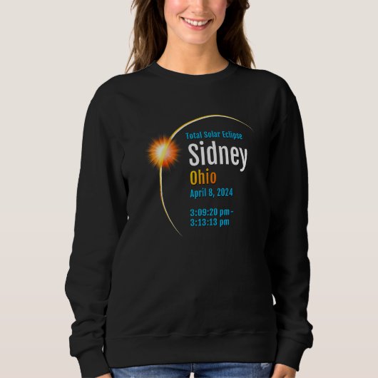 Sidney Ohio Oh 総合的日食 2024 1 スウェットシャツ (正面)