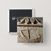 Sidonからの船の石棺の詳細、 缶バッジ (正面&裏面)