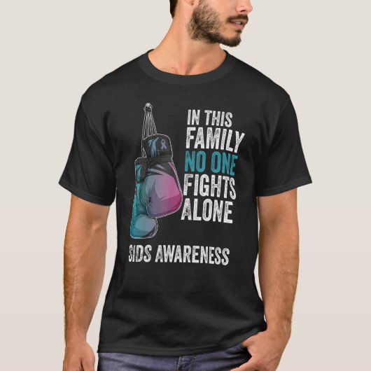 Sids認識度月グローブピンクとブルーリボン Tシャツ (正面)