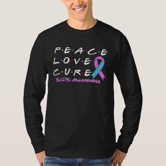 SIDS Awareness Peace Love Cure Tシャツ (正面)