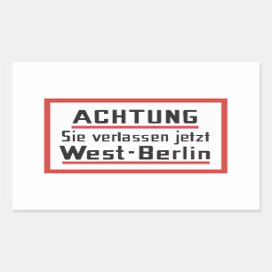 Sieはjetzt西ベルリン、ドイツの印verlassen 長方形シール