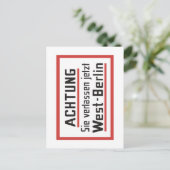Sie verlassen jetzt West-Berlin, Germany Sign ポストカード (スタンド正面)
